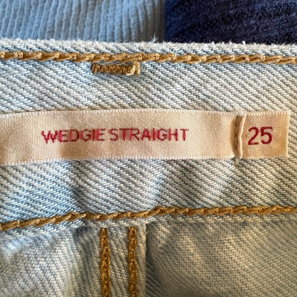 Levi's Women's Light Blue wedgie Straight Leg Jeans button fly sz 25 preloved - Picture 10 of 12